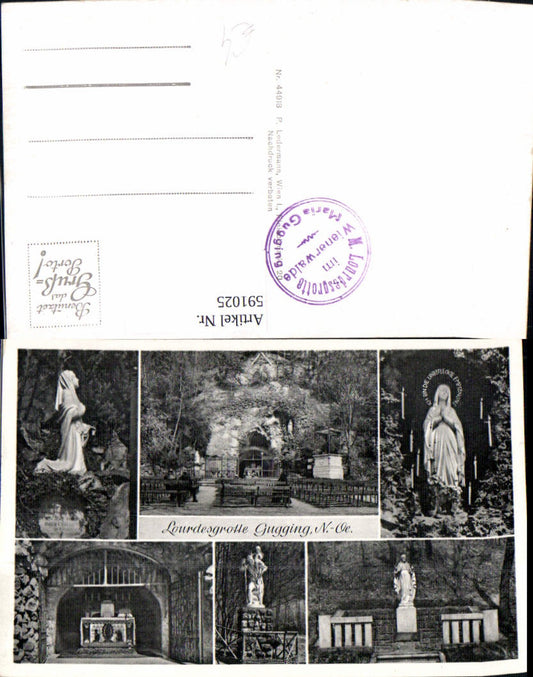 591025,Mehrbild Ak Gugging Lourdesgrotte Maria Gugging Klosterneuburg Statue Religion