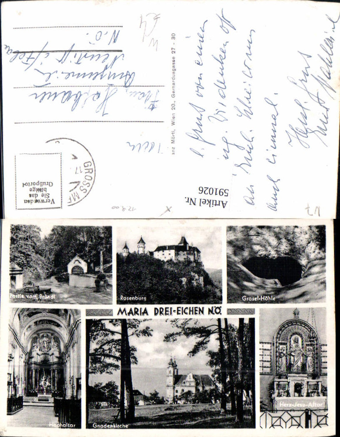 591026,Mehrbild Ak Basilika Maria Dreieichen Rosenburg-Mold Gnadenkirche Grasel-Höhle