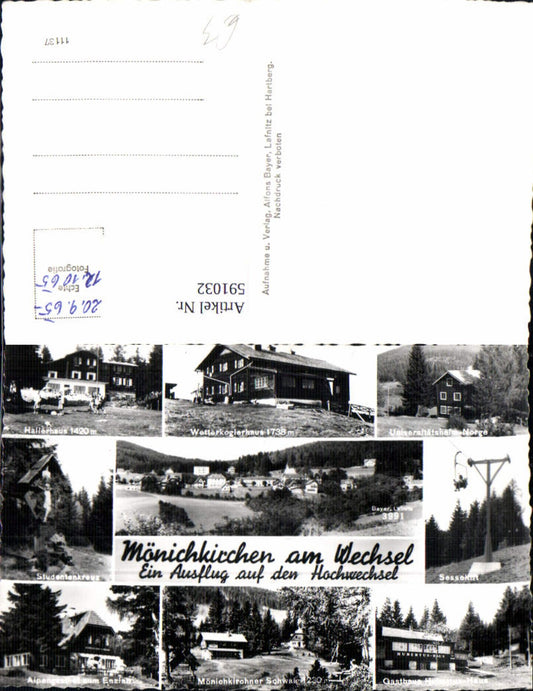 591032, Multi-image Ak Mönichkirchen a. Wechsel Chairlift Hallerhaus