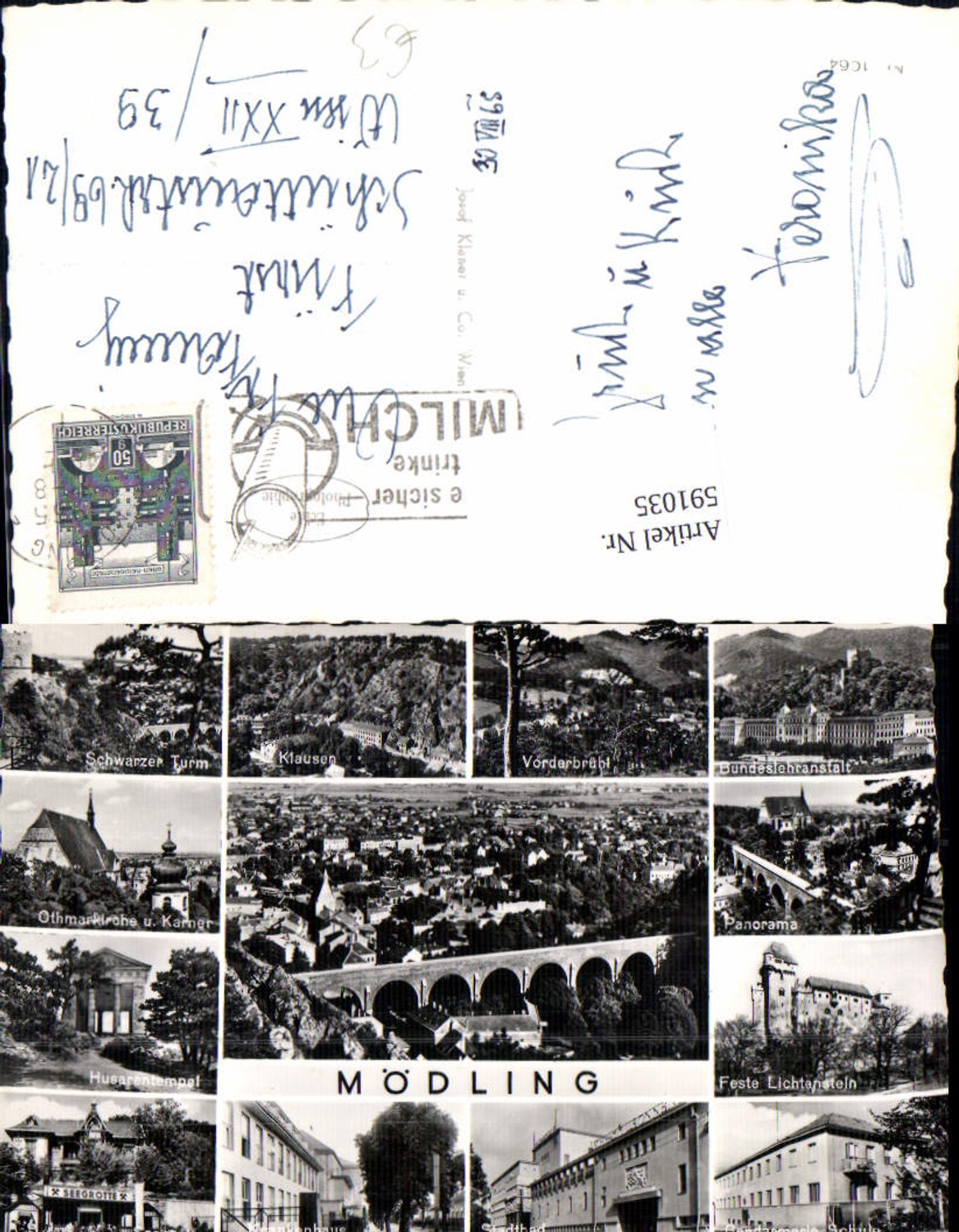 591035,Mehrbild Ak Mödling Panorama Feste Lichtenstein Stadtbad