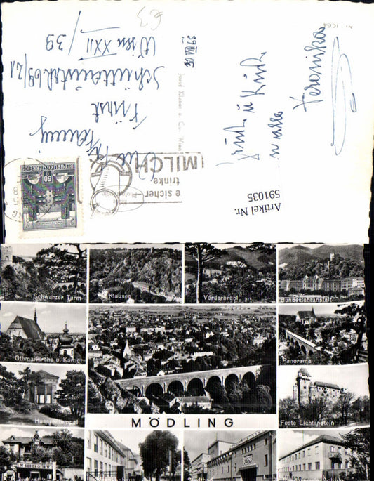 591035,Mehrbild Ak Mödling Panorama Feste Lichtenstein Stadtbad