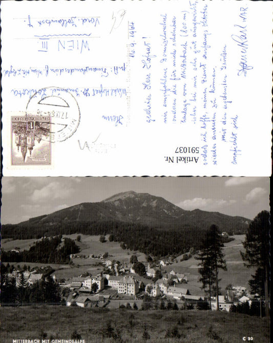 591037,Foto Ak Mitterbach am Erlaufsee m. Gemeindealpe