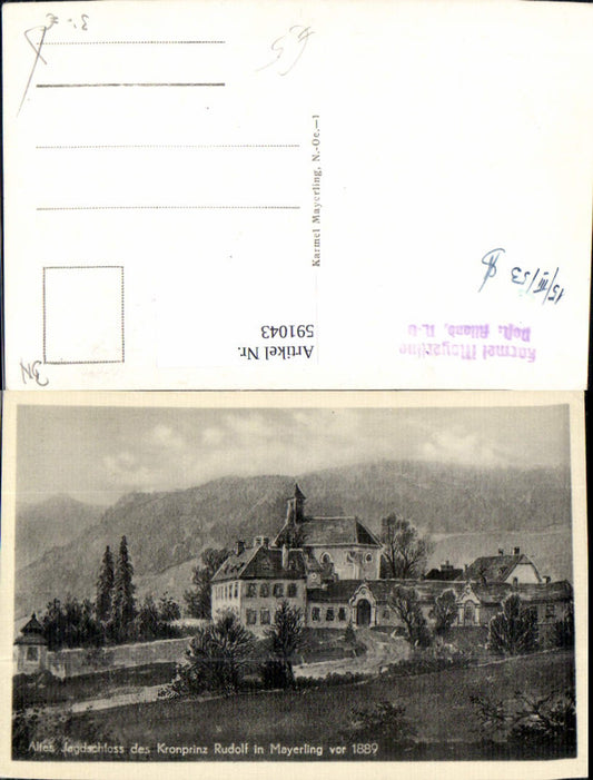 591043,Altes Jagdschloss d. Kronprinz Rudolf Mayerling Alland