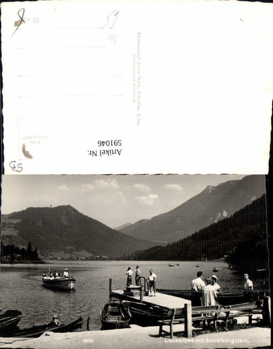 591046,Foto Ak Lunzersee m. Scheiblingstein Lunz a. See Schiff Boot Anleger