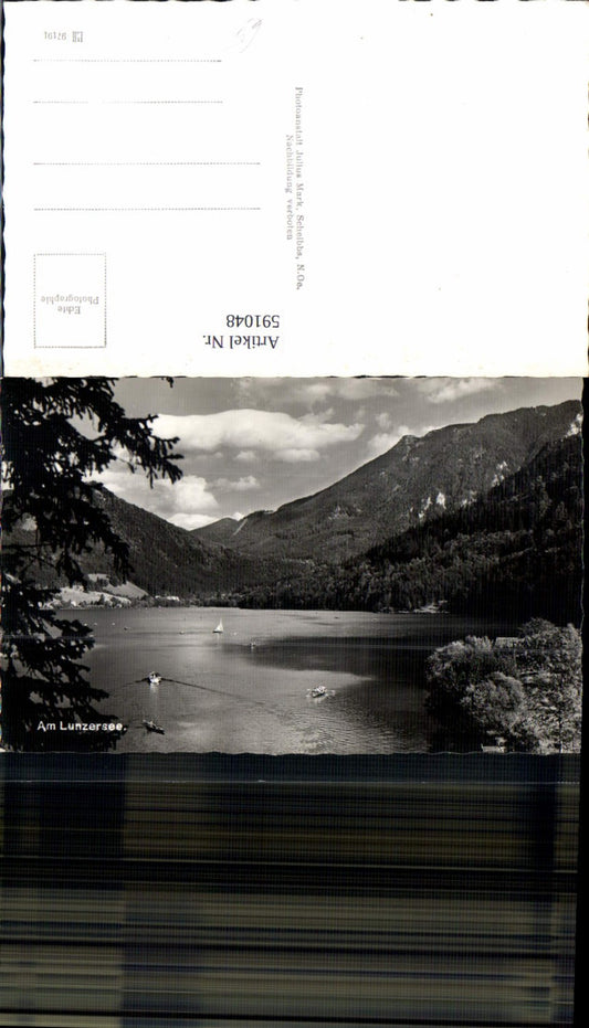 591048,Foto Ak Am Lunzersee Lunz a. See Boote Segelboot Ruderboote