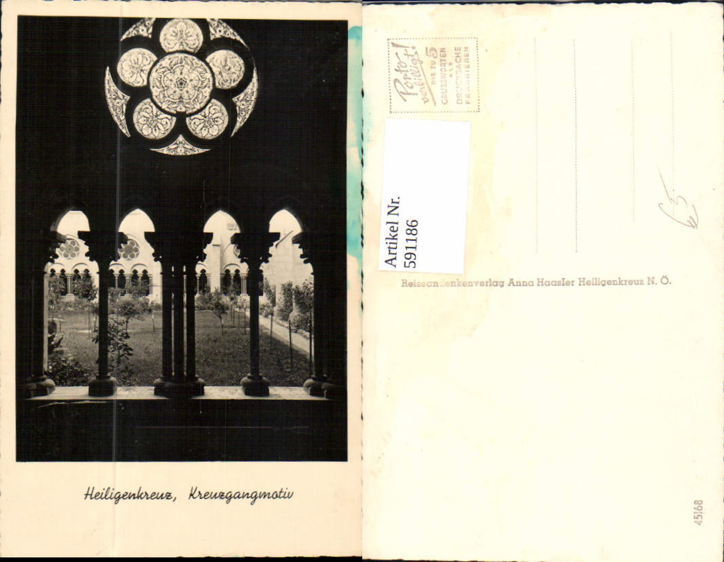 591186,Foto Ak Heiligenkreuz Stift Kreuzgangmotiv Religion