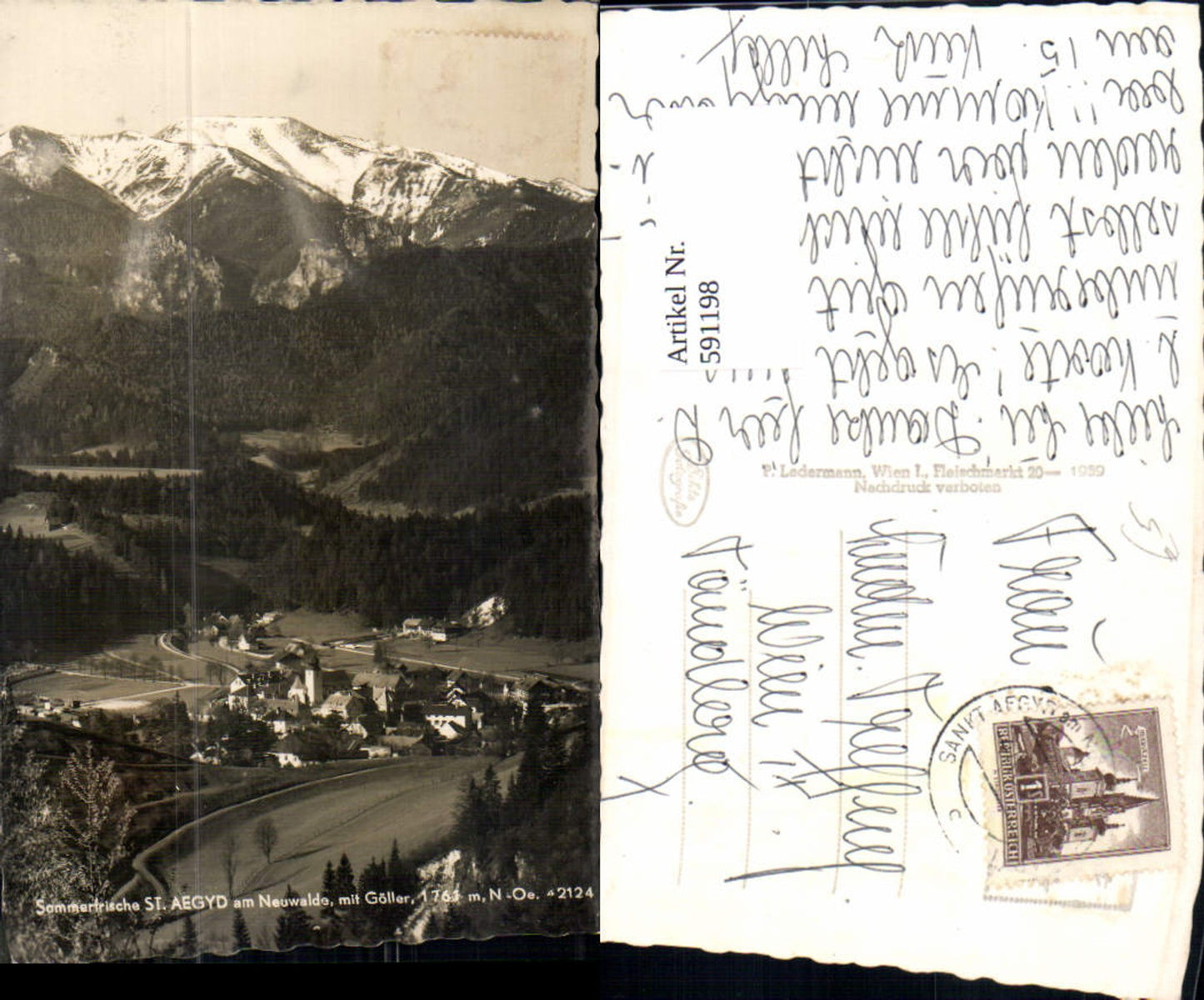 591198,Foto Ak St. Aegyd am Neuwalde m. Göller