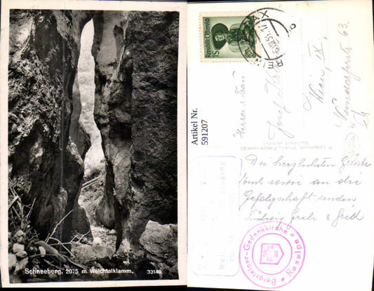 591207, Photo Ak Schneeberg Weichtalklamm Schwarzau im Gebirge
