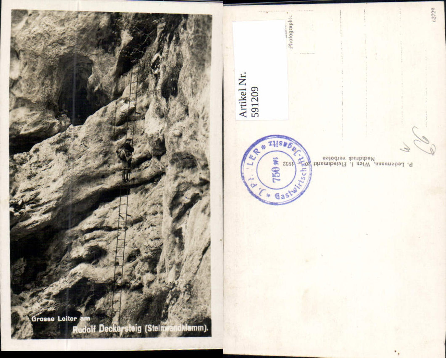 591209,Foto Ak Grosse Leiter a. Rudolf Deckersteig Steinwandklamm Weissenbach an der Triesting