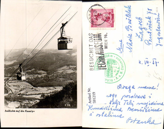 591219, Photo Ak cable car to Raxalpe Hirschwang an der Rax Reichenau an der Rax
