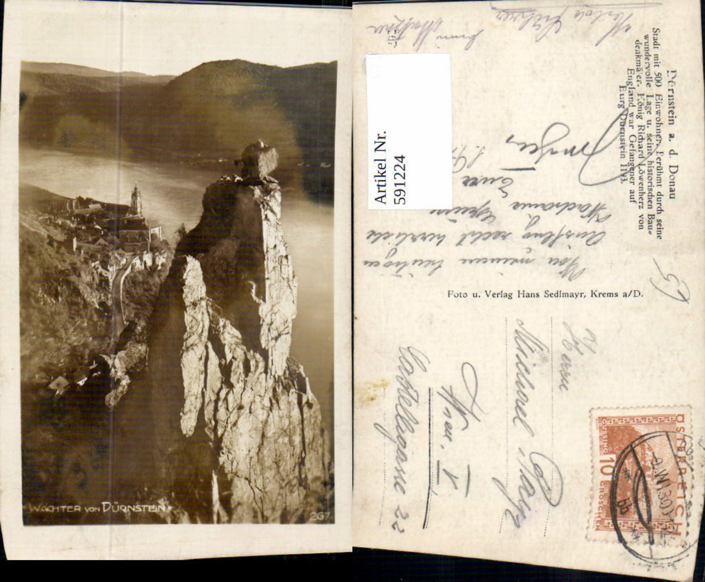 591224,Foto Ak Dürnstein a. d. Donau Wächter Wachau