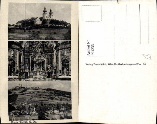 591233,Mehrbild Ak Maria Taferl Wallfahrtskirche Hochaltar