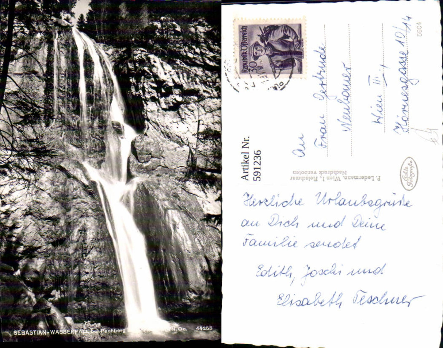 591236, Photo Ak Sebastian Waterfall Waterfall Puchberg a. Schneeberg