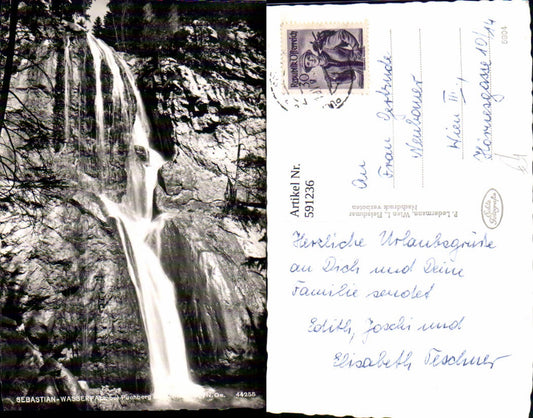 591236, Photo Ak Sebastian Waterfall Waterfall Puchberg a. Schneeberg
