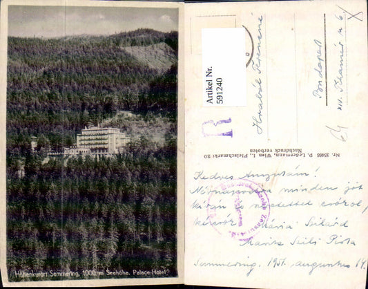 591240, Photo Ak Semmering Palace Hotel