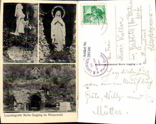 591241,Mehrbild Ak Maria Gugging Klosterneuburg Wienerwald Lourdesgrotte Religion