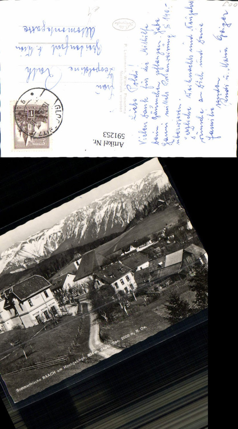 591253,Foto Ak Raach a. Hochgebirge geg. Rax Ansicht