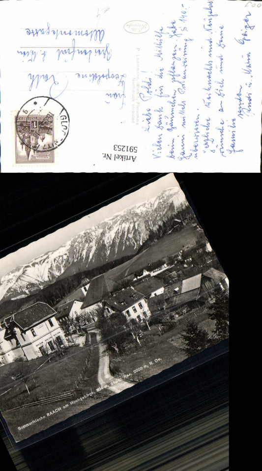 591253,Foto Ak Raach a. Hochgebirge geg. Rax Ansicht