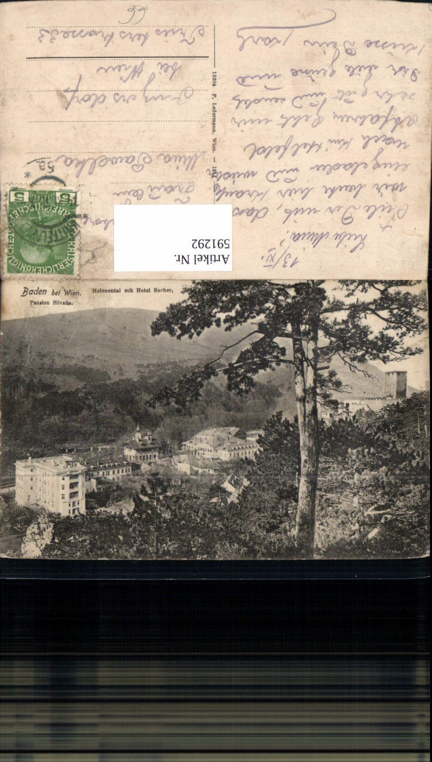 591292,Baden b. Wien Helenental m. Hotel Sacher