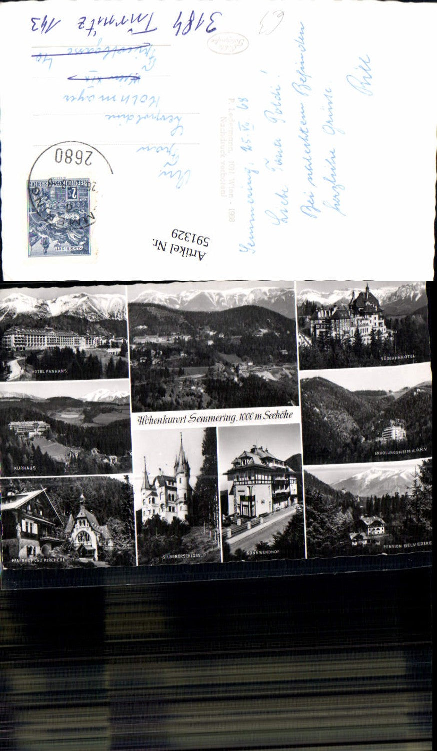 591329,Mehrbild Ak Semmering Kircherl Hotel Panhans