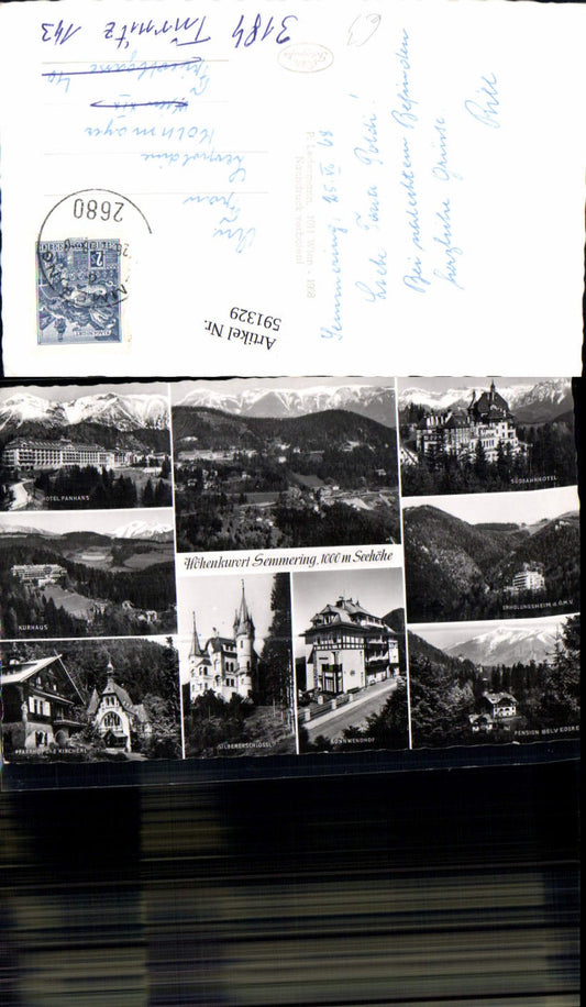 591329,Mehrbild Ak Semmering Kircherl Hotel Panhans