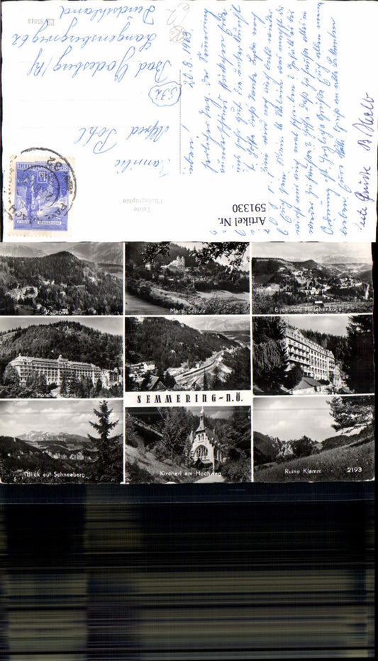 591330,Mehrbild Ak Semmering Kircherl Hotel Panhans