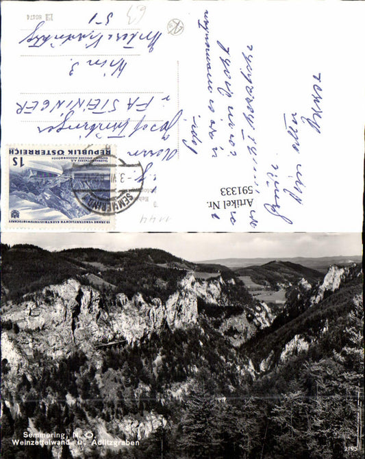591333,Foto Ak Semmering Weinzettelwand u. Adlitzgraben