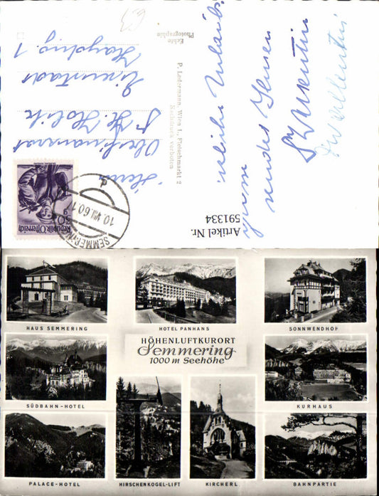591334,Mehrbild Ak Semmering Hotel Panhans Sonnwendhof Kircherl