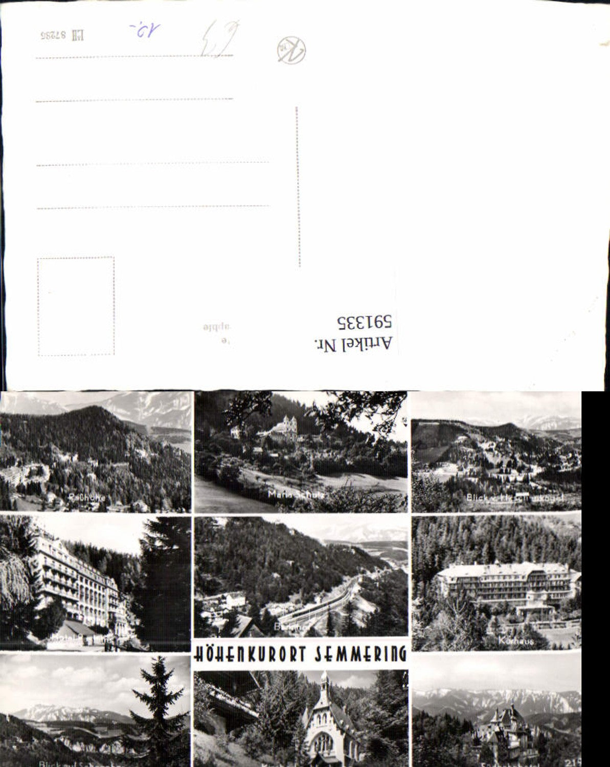 591335,Mehrbild Ak Semmering Hotel Panhans Sonnwendhof Kircherl