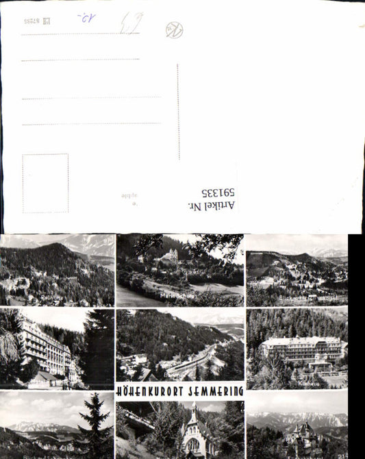 591335,Mehrbild Ak Semmering Hotel Panhans Sonnwendhof Kircherl
