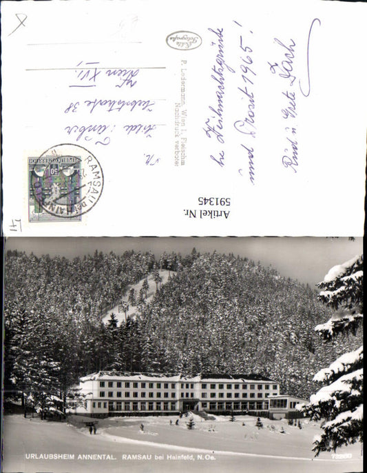 591345,Foto Ak Urlaubsheim Annental Ramsau b. Hainfeld Winterpartie