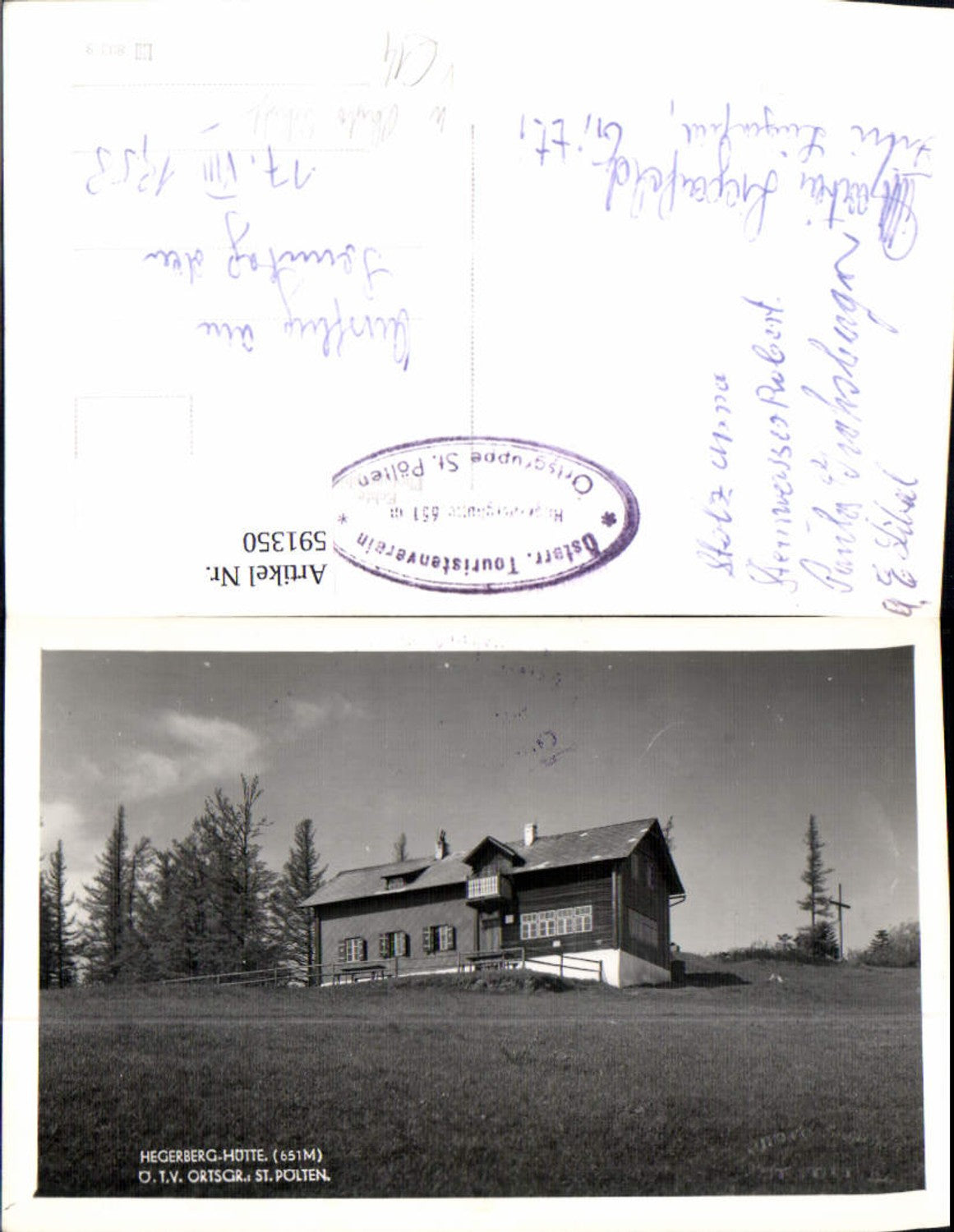 591350,Foto Ak Hegerberghütte Stössing pub Photo Schoft