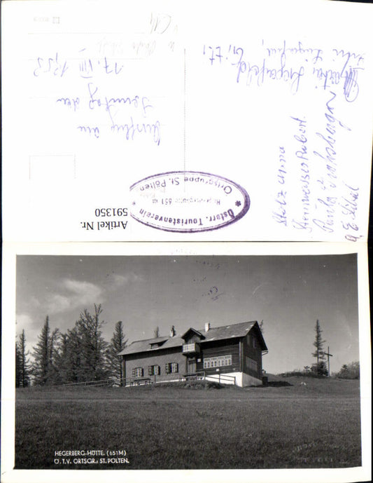 591350,Foto Ak Hegerberghütte Stössing pub Photo Schoft