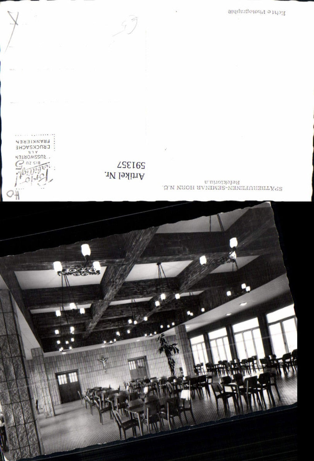 591357,Foto Ak Spätberufenenseminars Horn Refektorium Innen Religion