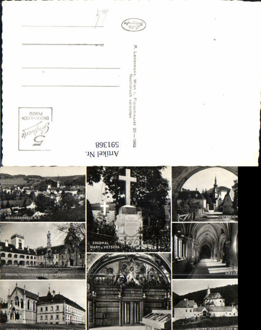 591368,Mehrbild Ak Heiligenkreuz Grabmal Vetsera Stift Kreuzgang Bibliothek