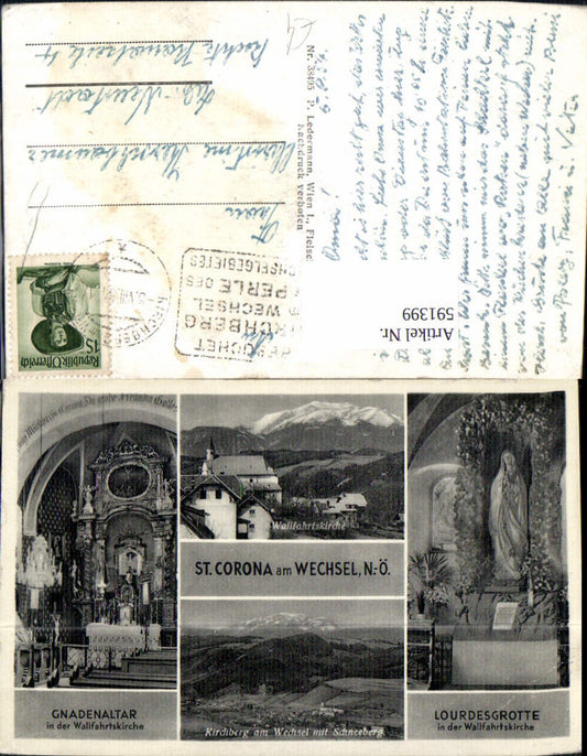 591399,Mehrbild Ak St. Corona am Wechsel Gnadenaltar Lourdesgrotte