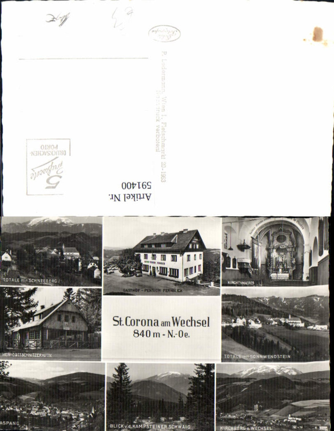 591400,Mehrbild Ak St. Corona am Wechsel Kirche Inneres Aspang