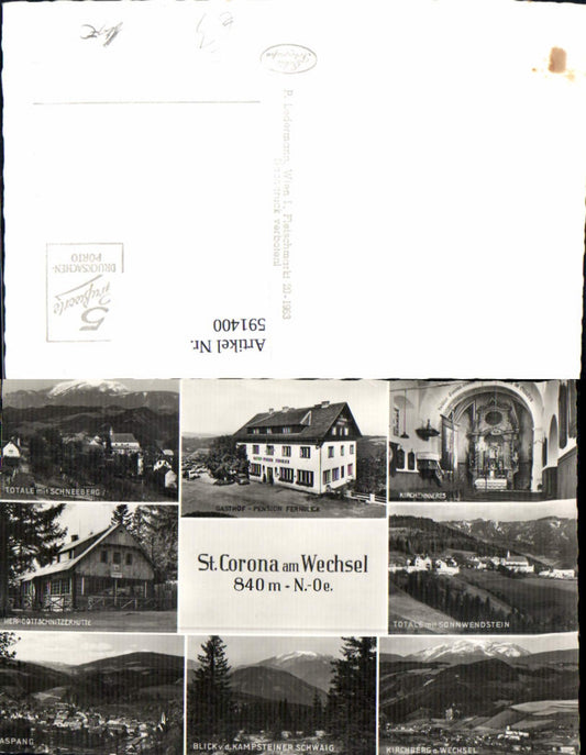 591400,Mehrbild Ak St. Corona am Wechsel Kirche Inneres Aspang