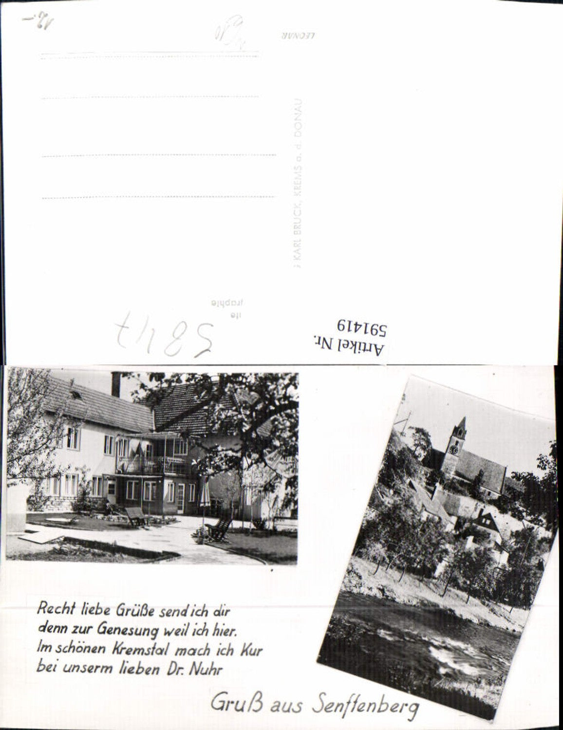 591419,Mehrbild Ak Senftenberg Kremstal Kurhaus Dr. Nuhr Spruch
