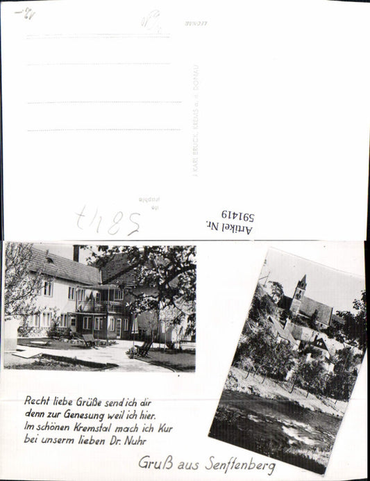 591419,Mehrbild Ak Senftenberg Kremstal Kurhaus Dr. Nuhr Spruch