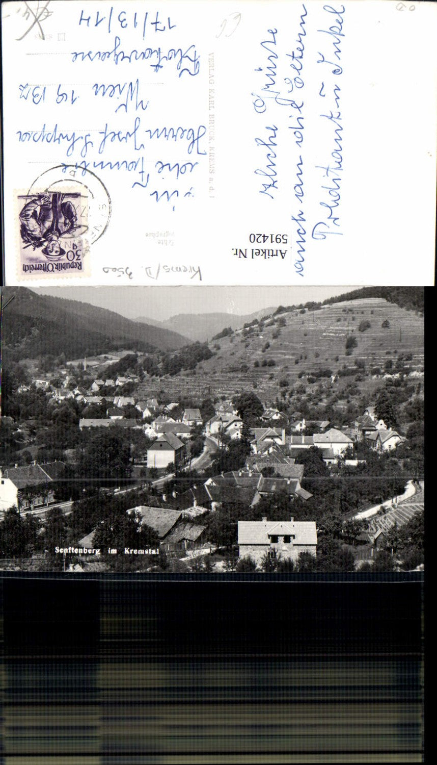 591420,Foto Ak Senftenberg im Kremstal Totale