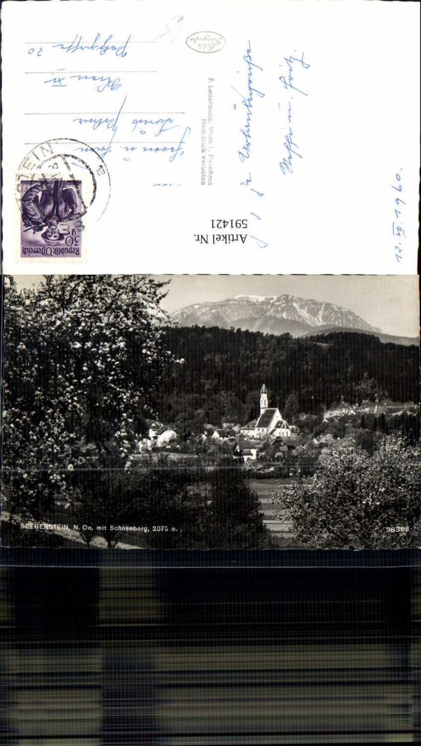 591421,Foto Ak Seebenstein m. Schneeberg