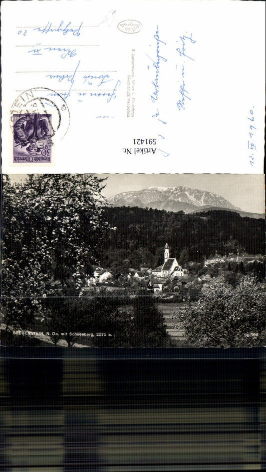 591421,Foto Ak Seebenstein m. Schneeberg
