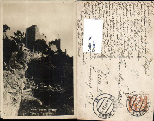 591487,Foto Ak Baden b. Wien Ruine Rauheneck