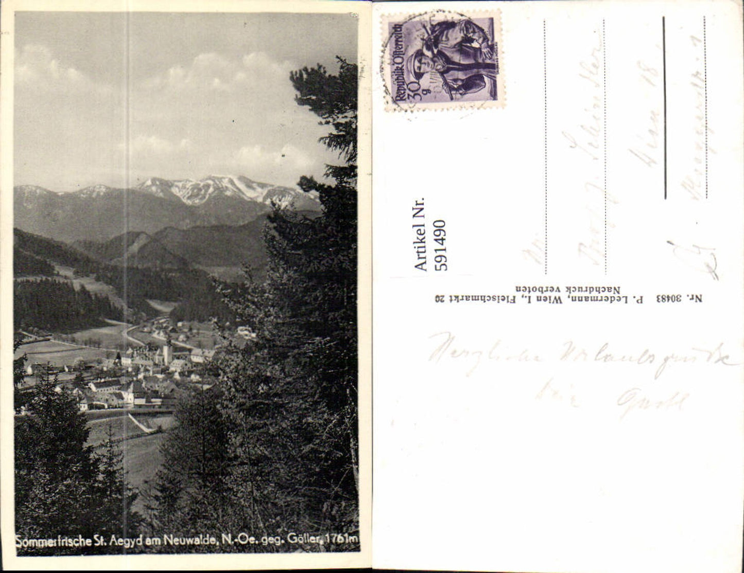 591490,Foto Ak St. Aegyd am Neuwalde geg. Göller