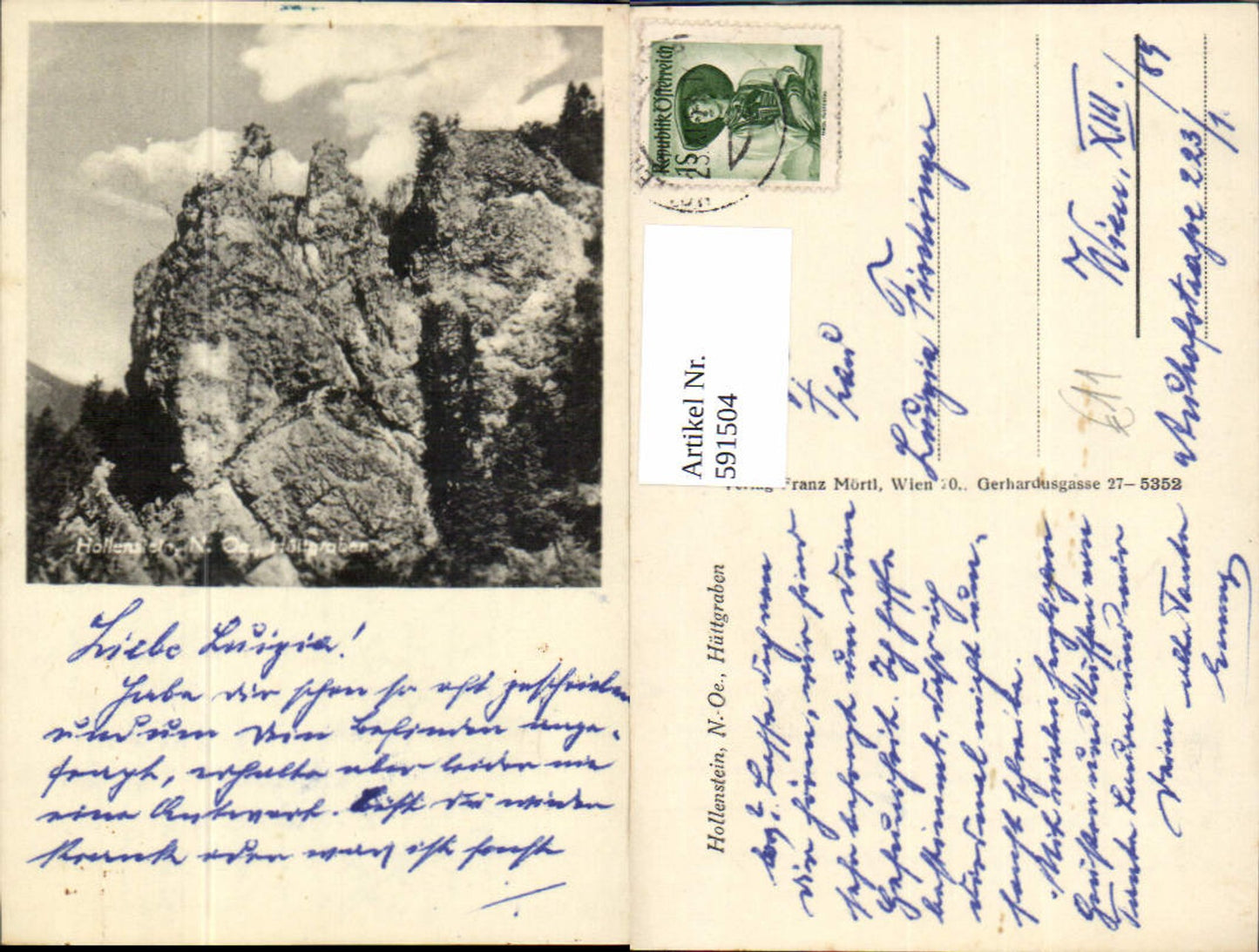 591504,Foto Ak Hollenstein an der Ybbs Hüttgraben