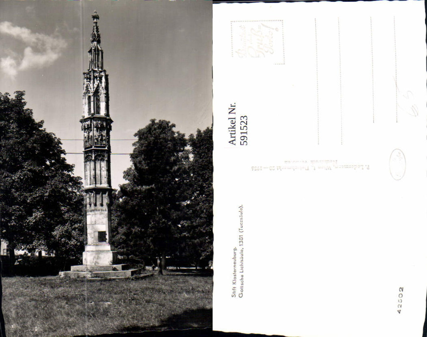 591523,Foto Ak Stift Klosterneuburg Tuczsäule