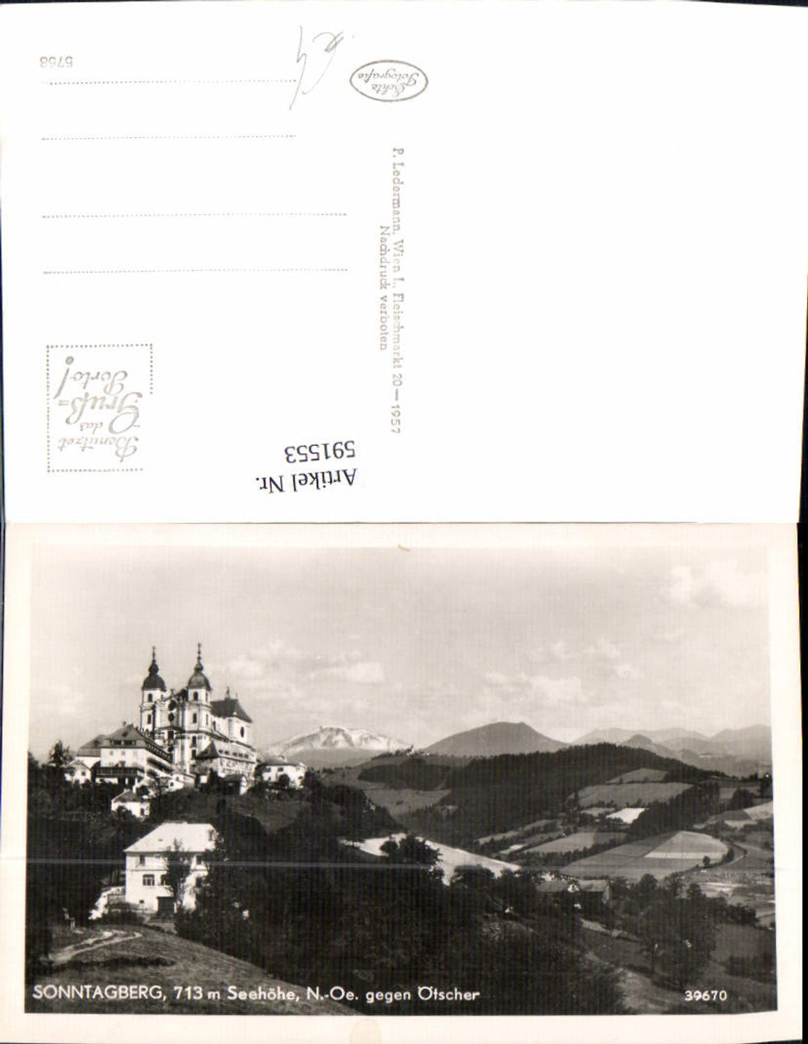 591553,Foto Ak Rosenau Wallfahrtskirche Sonntagberg geg. Ötscher