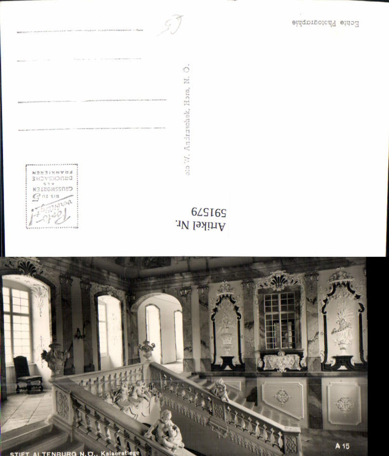 591579,Foto Ak Stift Altenburg Kaiserstiege