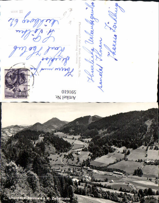 591610,Foto Ak Frankenfels Laubenbachmühle Zellerbahn